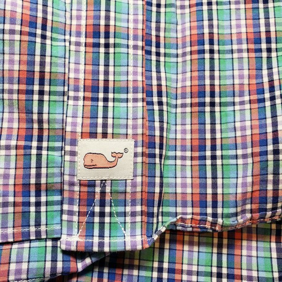 Vineyard Vines Mens XL Slim Fit Murray Shirt Button Down Front Multi Check EUC - Picture 10 of 10